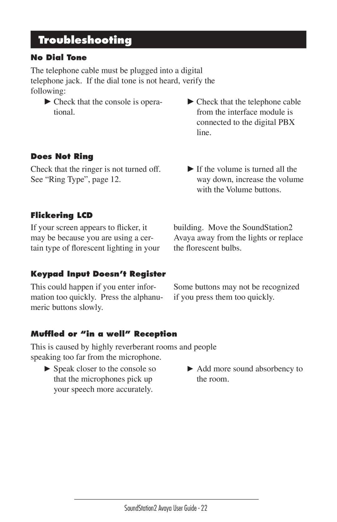 Polycom 2490 manual Troubleshooting 