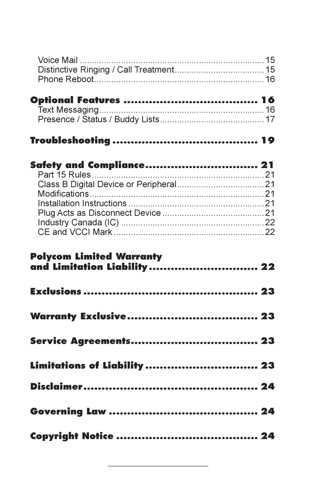 Polycom 301, 300 manual Modiﬁcations, Part 15 Rules 