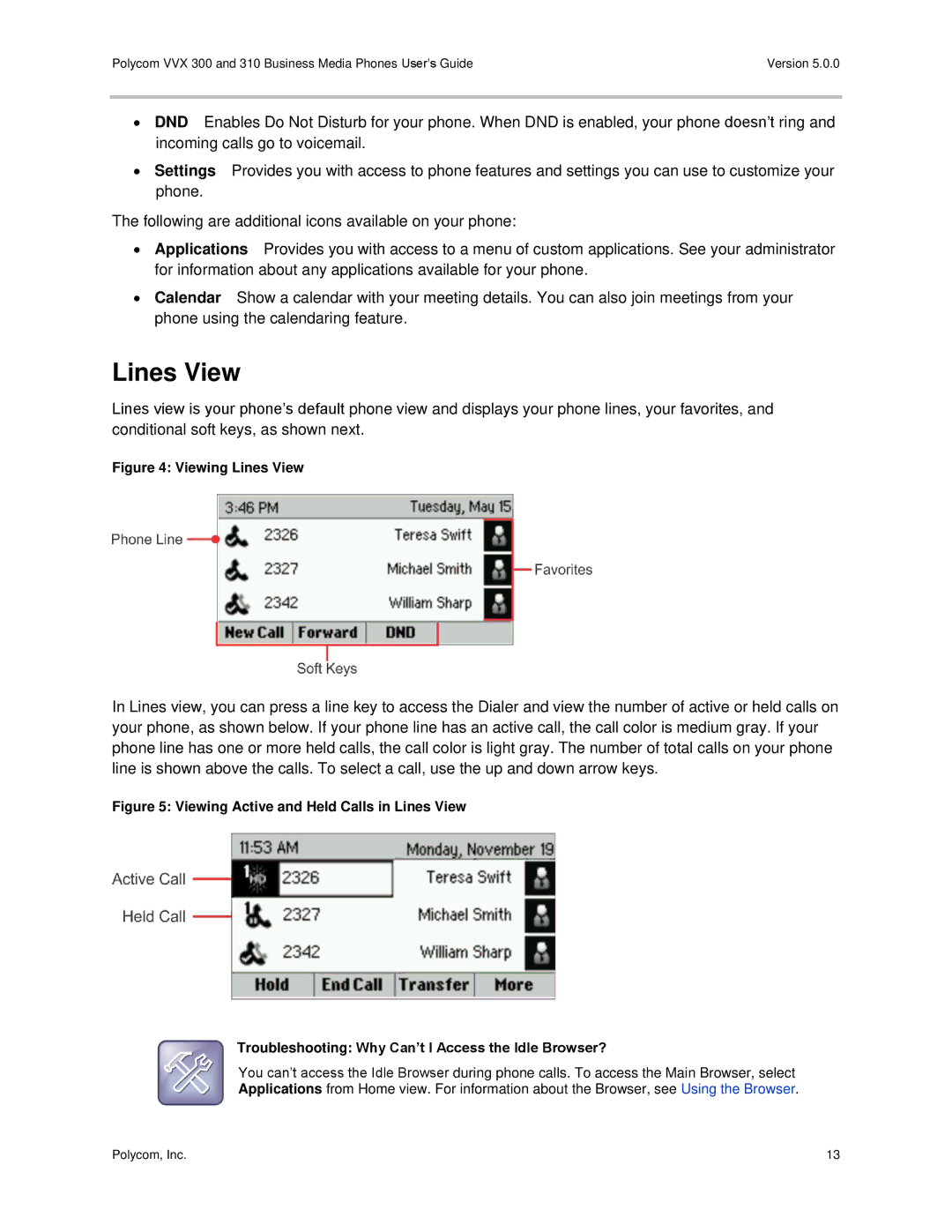 Polycom 300 and 310 manual Viewing Lines View 