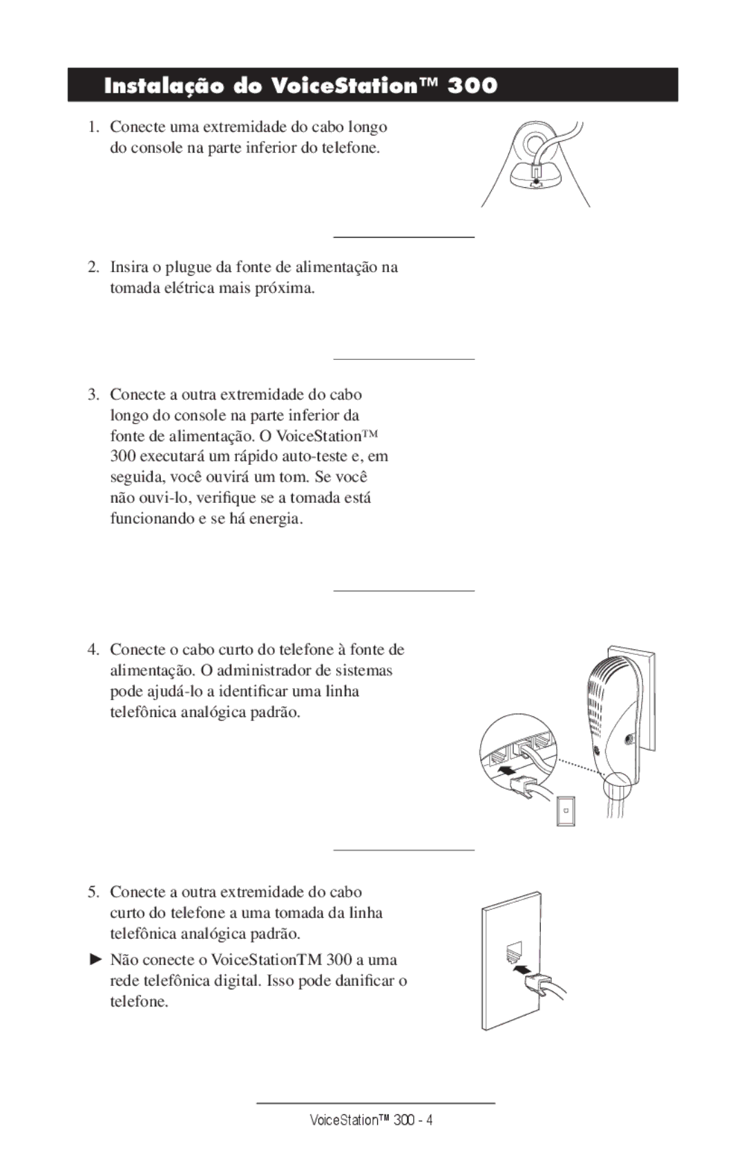 Polycom 300 manual Instalação do VoiceStation 