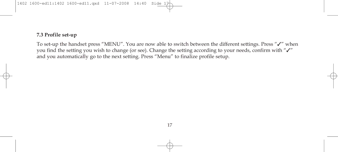 Polycom 3040 manual Profile set-up 