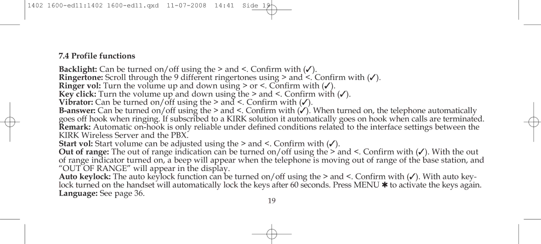 Polycom 3040 manual Profile functions 