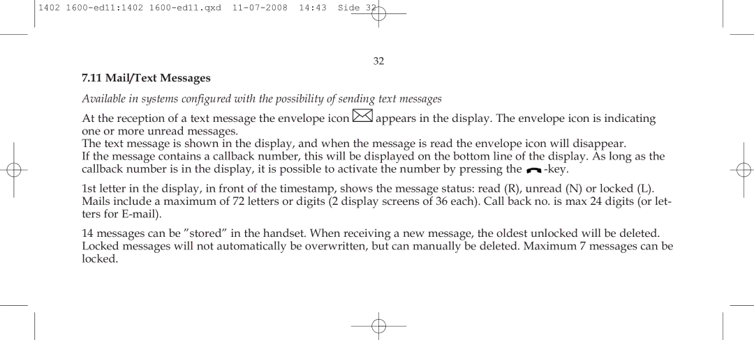 Polycom 3040 manual Mail/Text Messages 