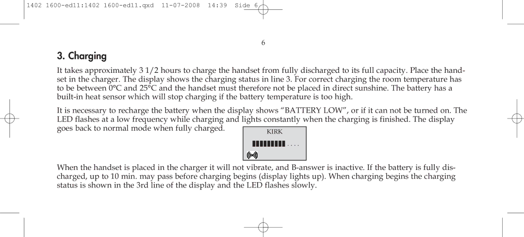 Polycom 3040 manual Charging 