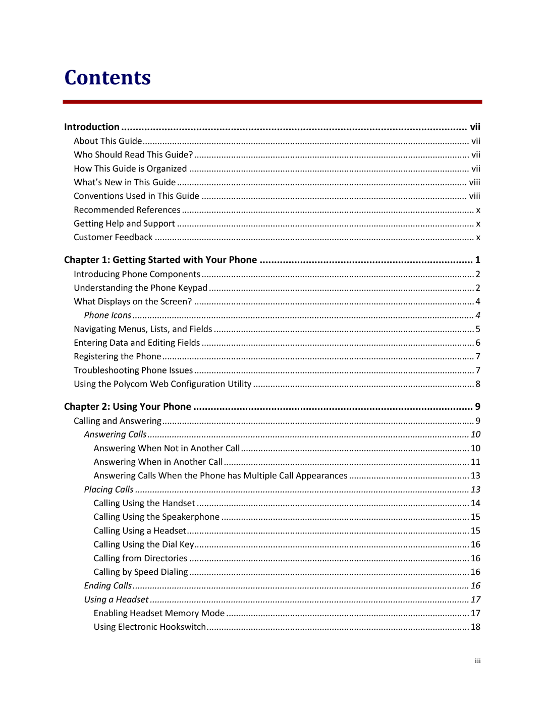 Polycom 32x manual Contents 