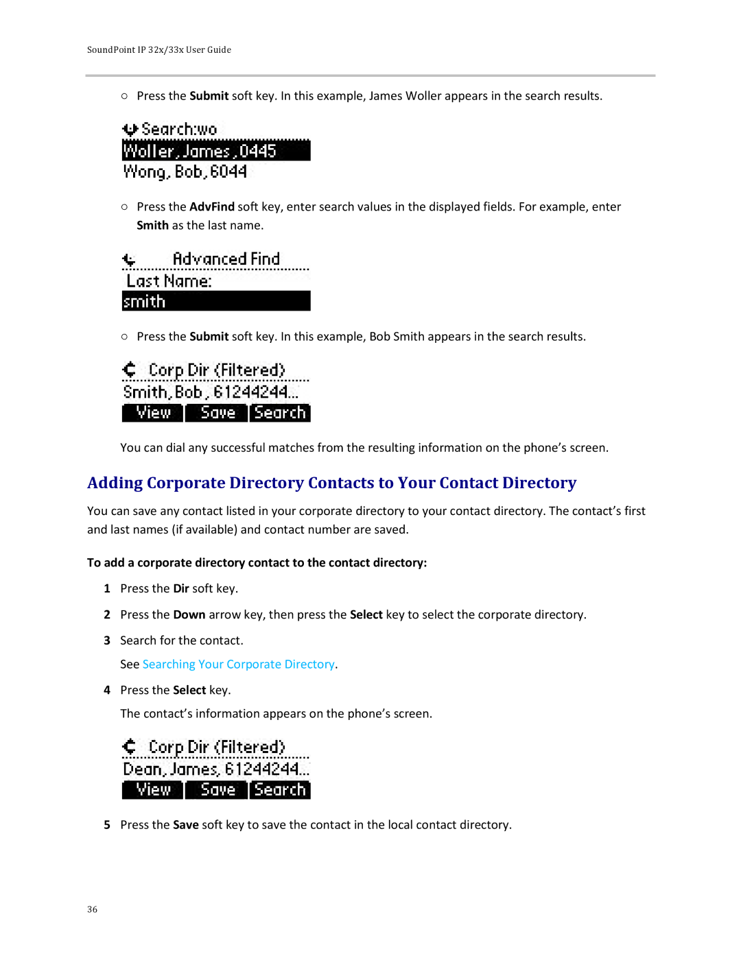 Polycom 32x manual See Searching Your Corporate Directory 