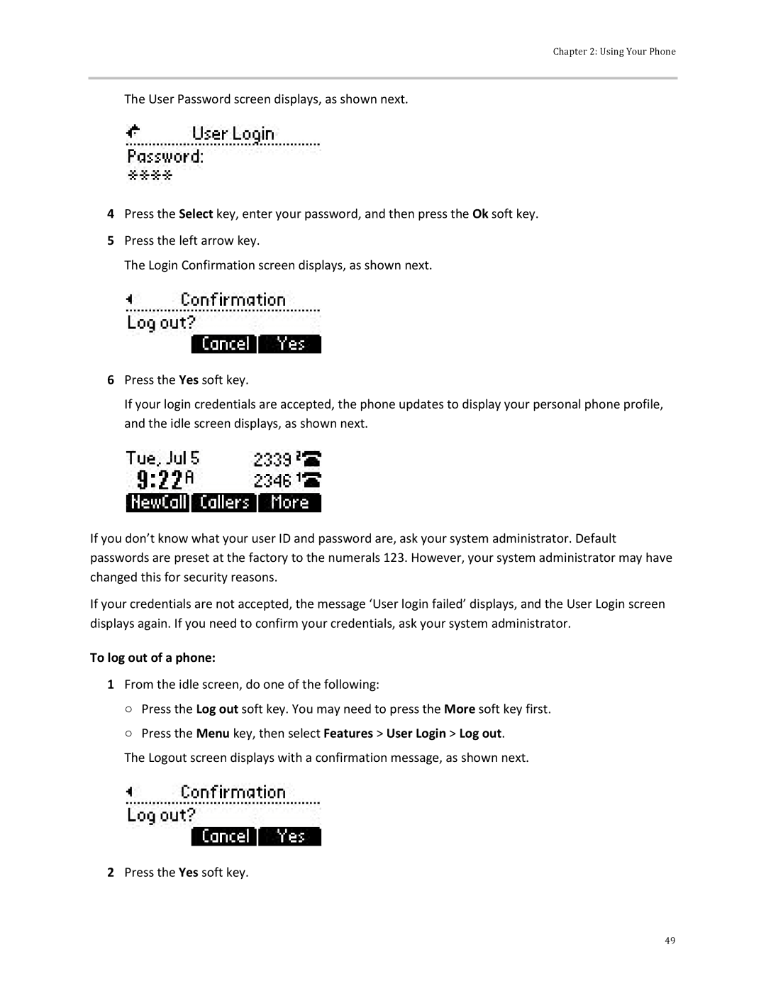 Polycom 32x manual To log out of a phone 