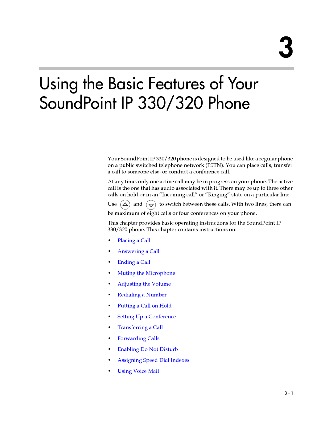 Polycom manual Using the Basic Features of Your SoundPoint IP 330/320 Phone 