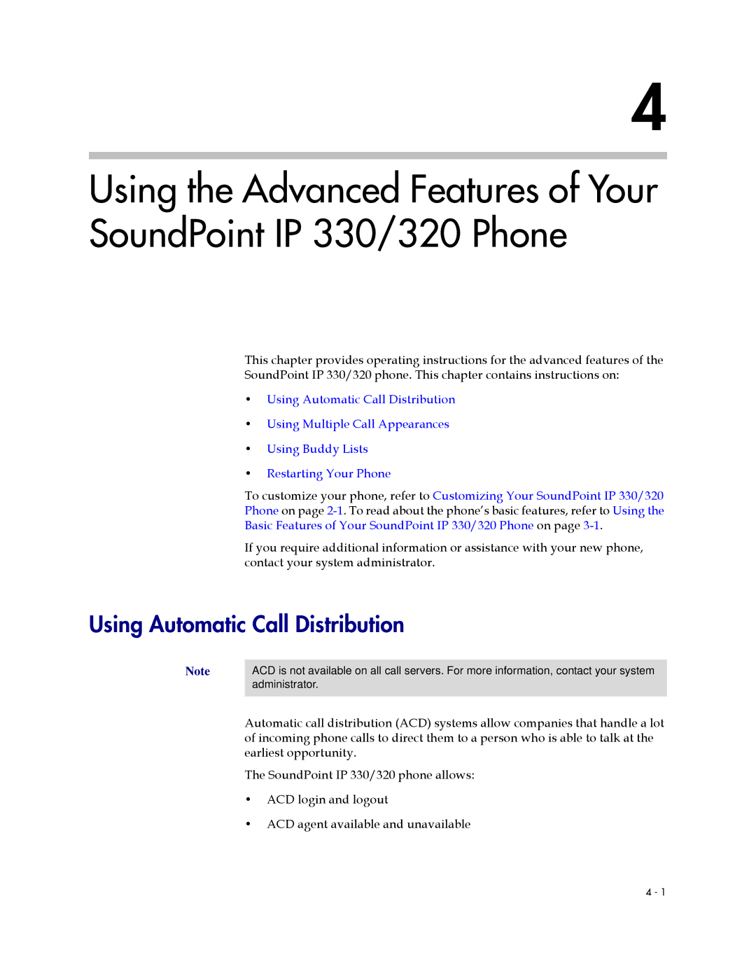 Polycom 320, 330 manual Using Automatic Call Distribution 