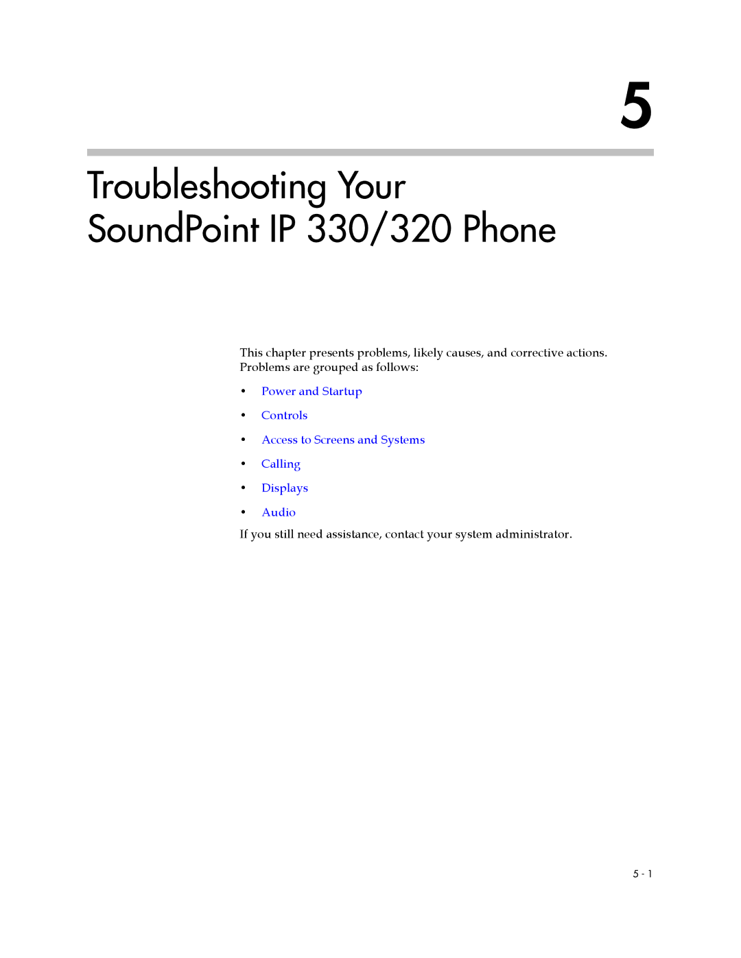Polycom manual Troubleshooting Your SoundPoint IP 330/320 Phone 