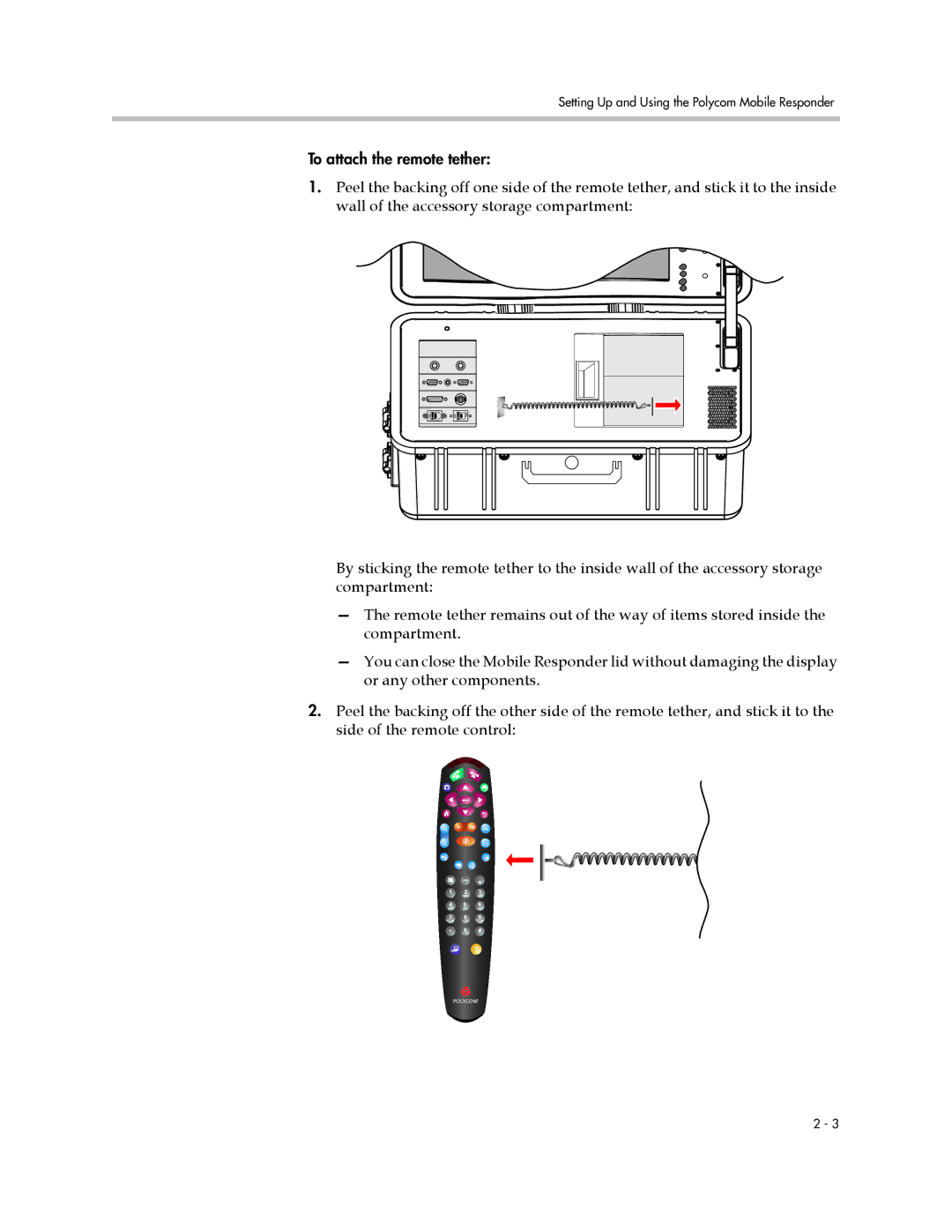 Polycom 3725-23487-003/A manual To attach the remote tether 