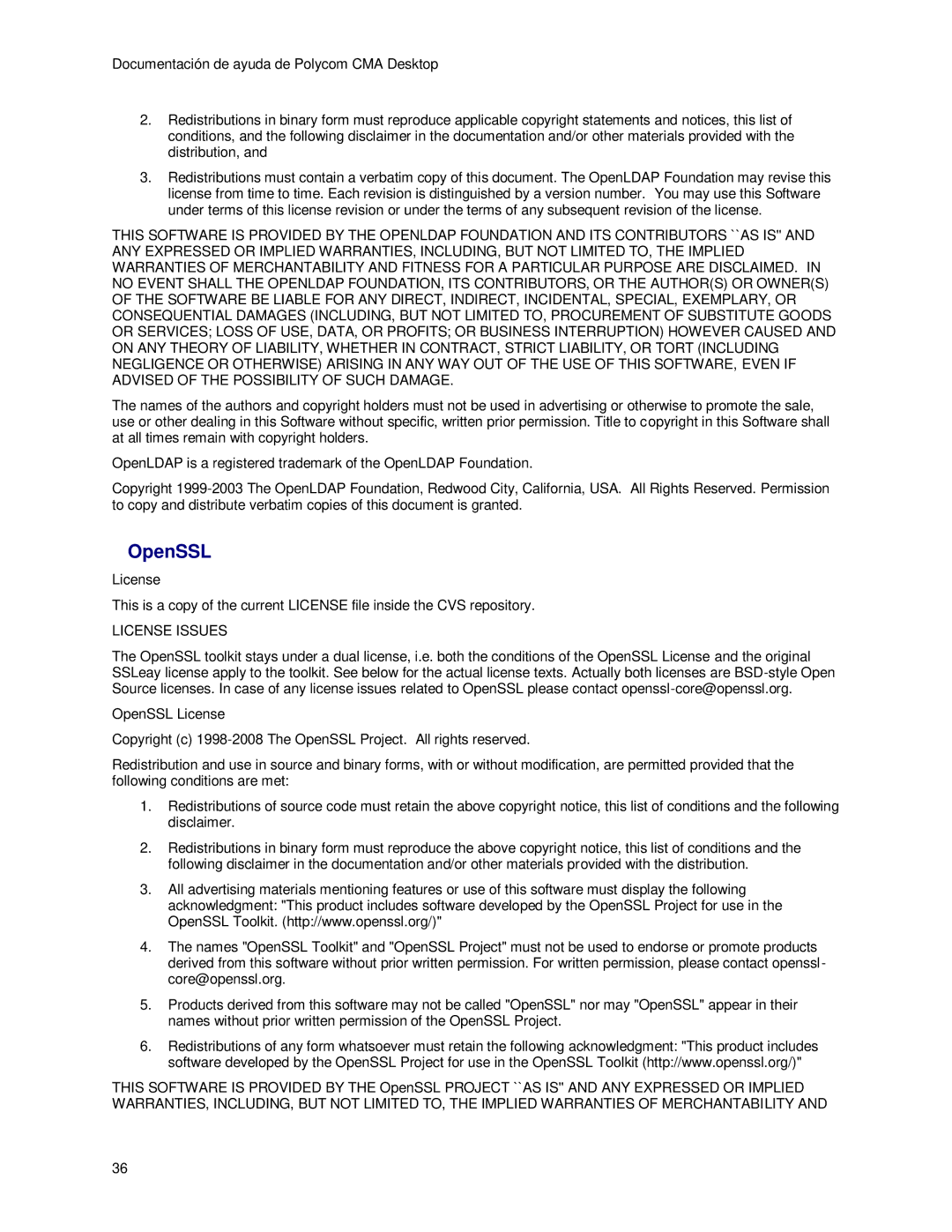 Polycom 3725-26798-002 manual OpenSSL, License Issues 