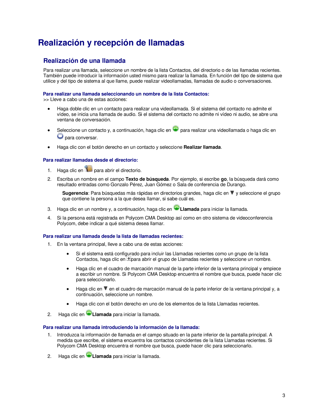 Polycom 3725-26798-002 manual Realización y recepción de llamadas, Realización de una llamada 