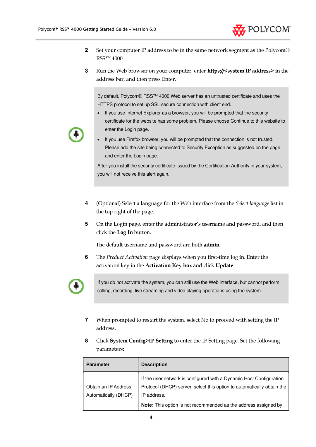 Polycom 3725-32871-002/A manual Parameter Description 