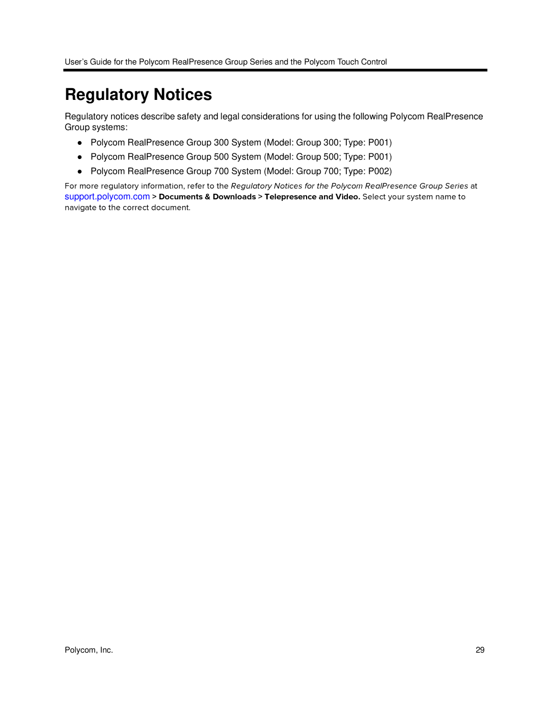 Polycom 3725-64325-005 manual Regulatory Notices 