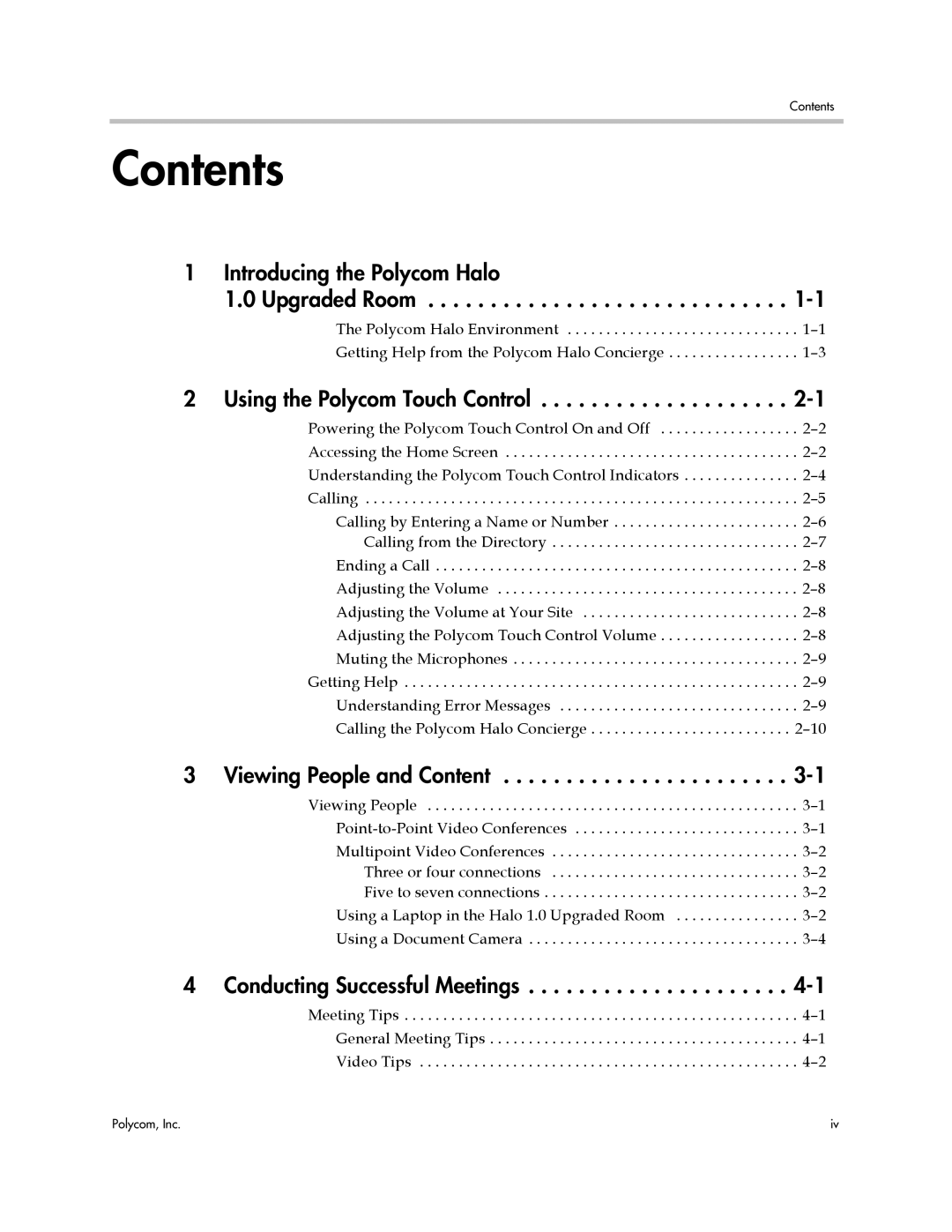 Polycom 3725-71352-001 manual Contents 