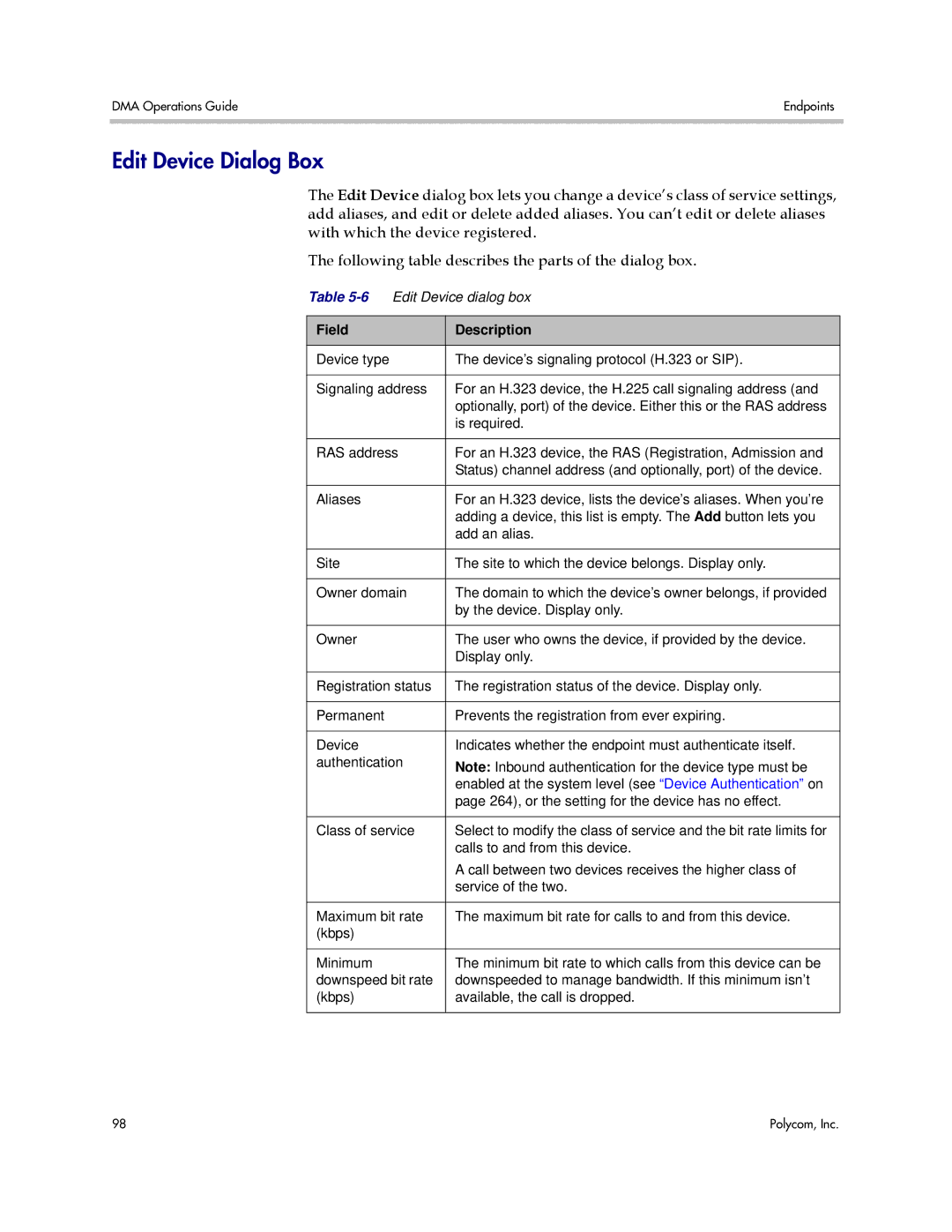 Polycom 3725-76302-001LI manual Edit Device Dialog Box 