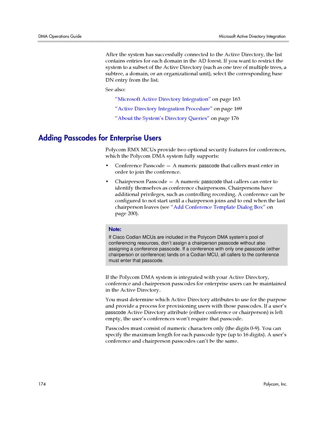 Polycom 3725-76302-001LI manual Adding Passcodes for Enterprise Users 