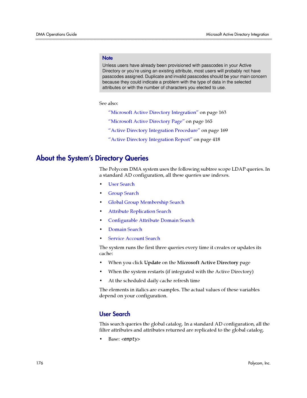 Polycom 3725-76302-001LI manual About the System’s Directory Queries, User Search 