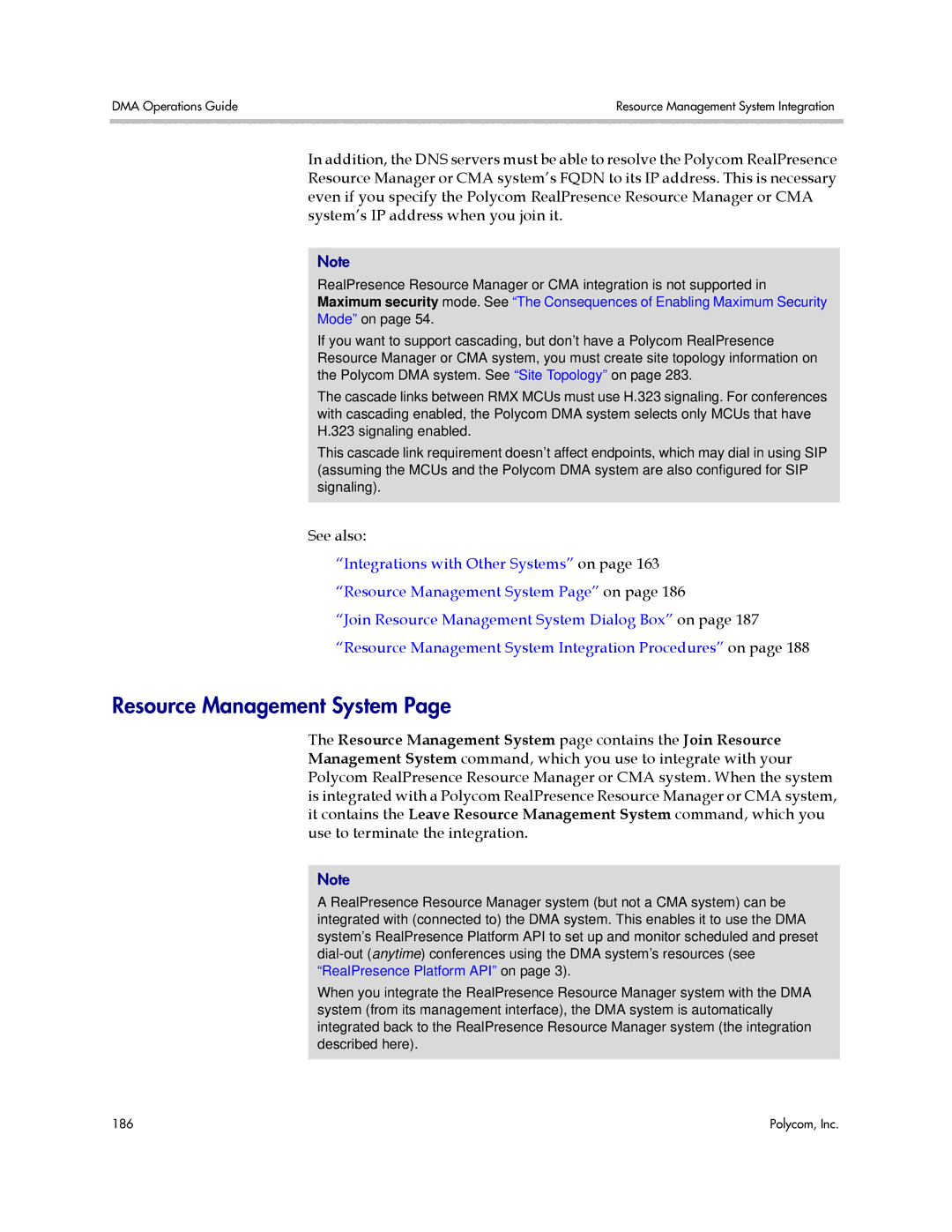 Polycom 3725-76302-001LI manual Resource Management System 