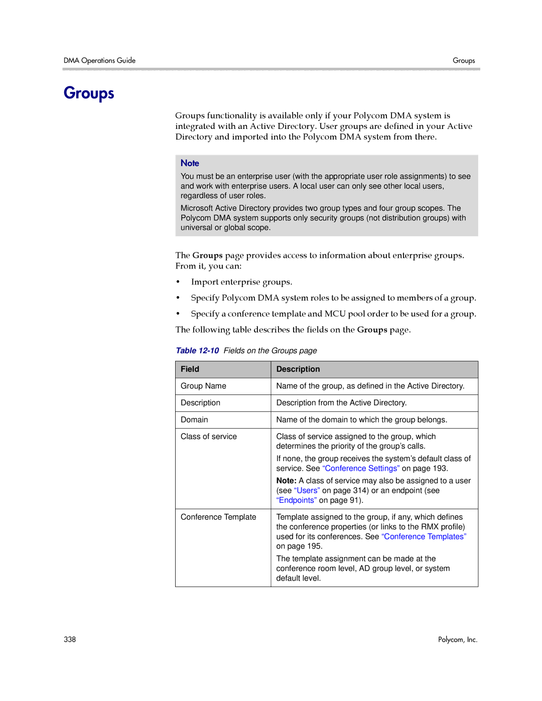 Polycom 3725-76302-001LI manual Groups, Endpoints on 