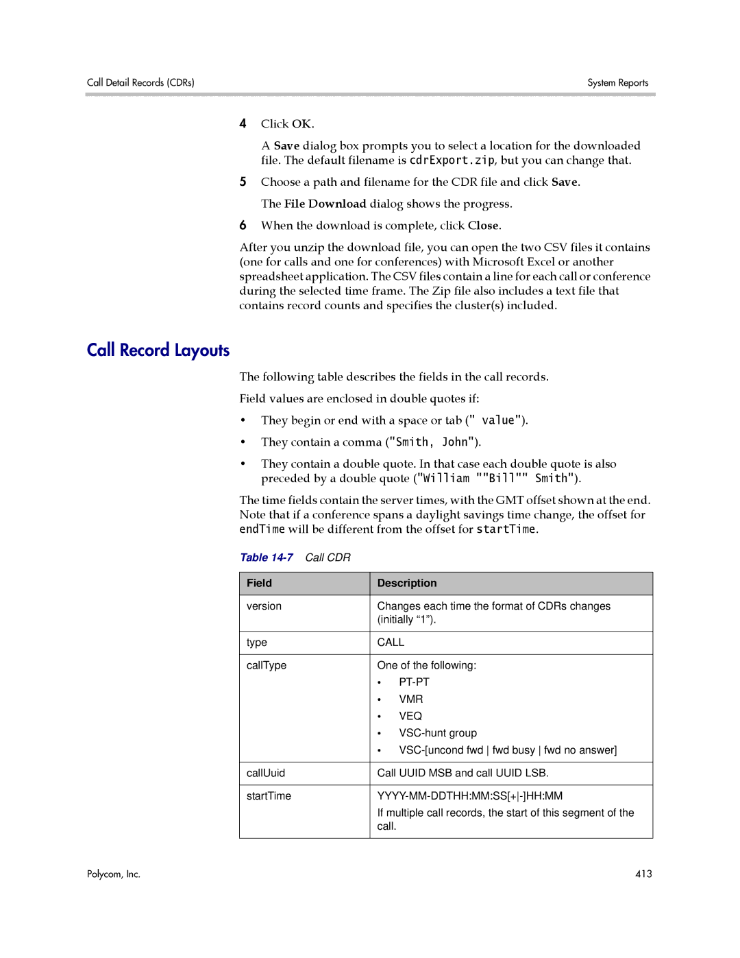 Polycom 3725-76302-001LI manual Call Record Layouts, Veq 