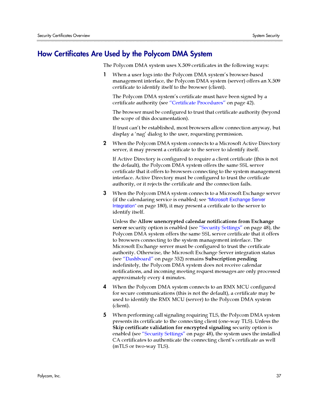 Polycom 3725-76302-001LI manual How Certificates Are Used by the Polycom DMA System 