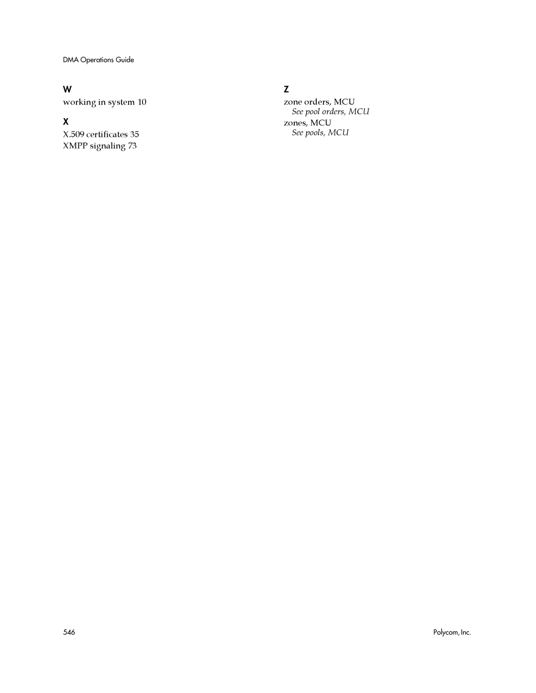 Polycom 3725-76302-001LI manual Working in system Certificates 35 Xmpp signaling 