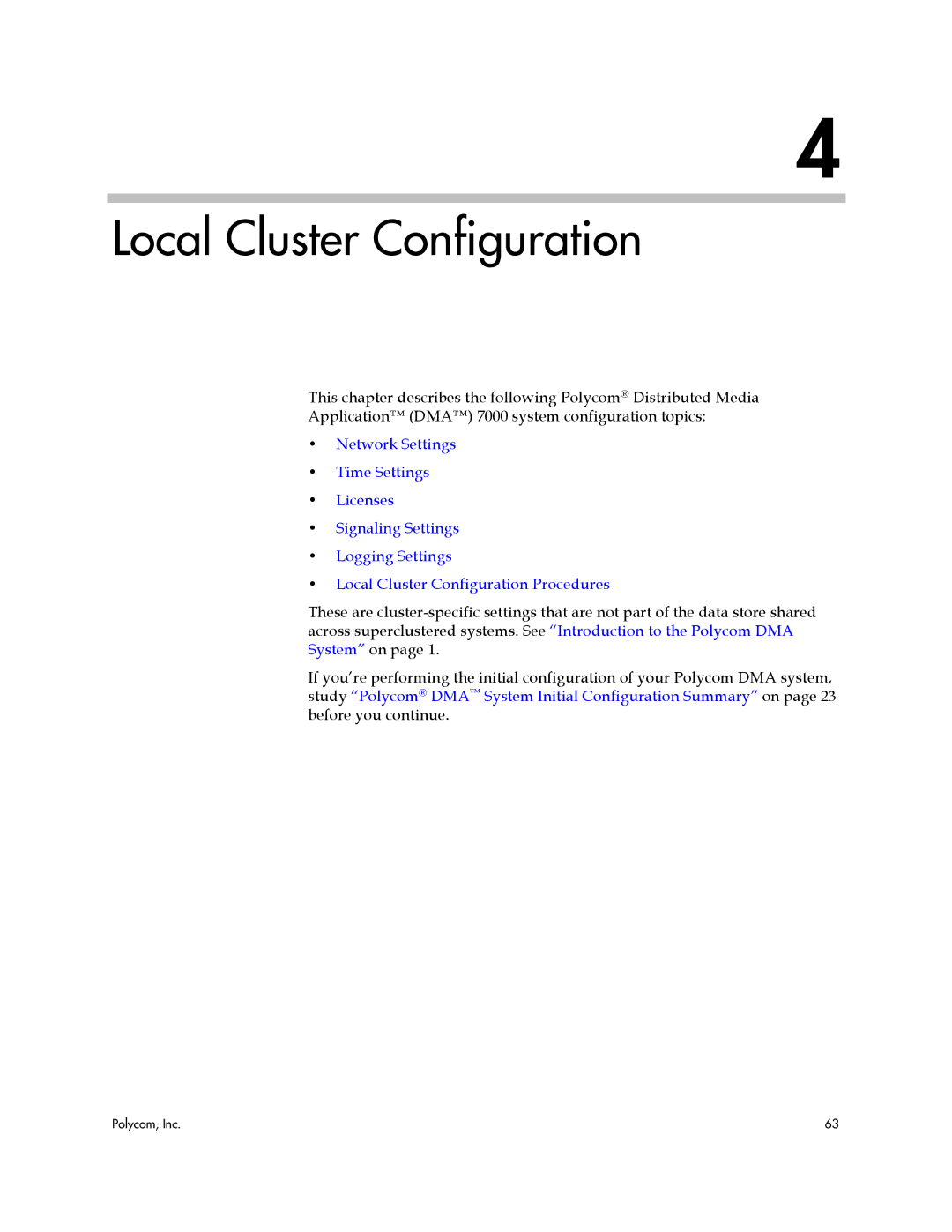 Polycom 3725-76302-001LI manual Local Cluster Configuration 