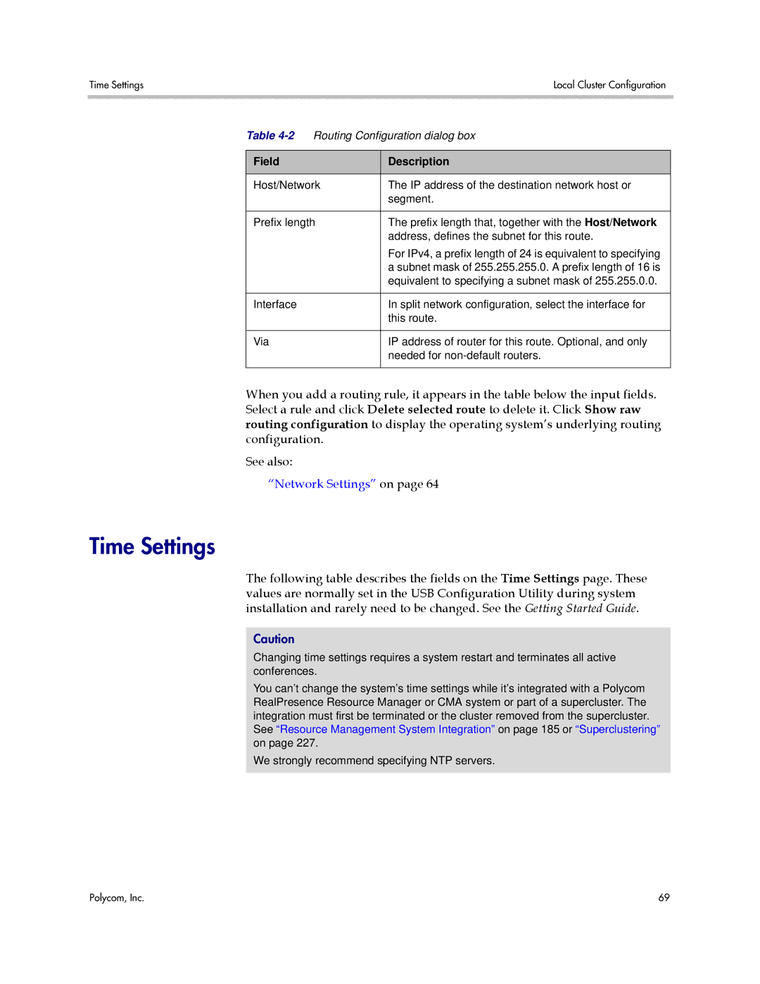 Polycom 3725-76302-001LI manual Time Settings 