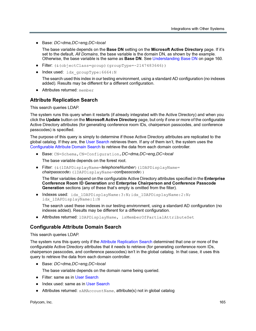 Polycom 3725-76302-001O manual Attribute Replication Search, Configurable Attribute Domain Search 