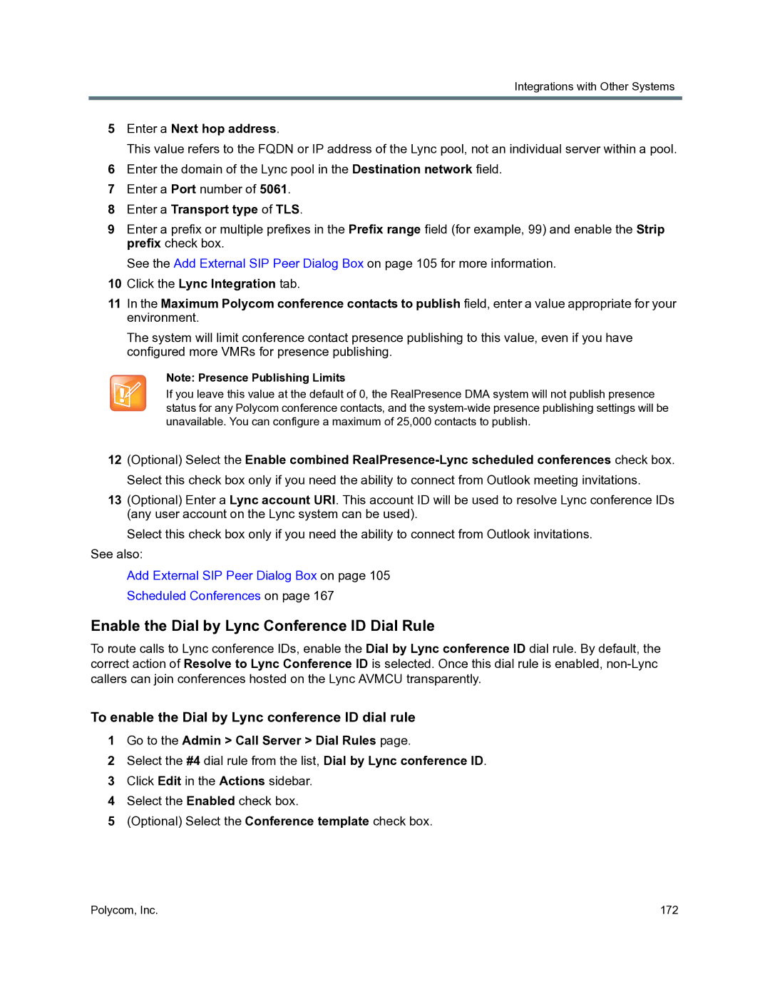 Polycom 3725-76302-001O manual Enable the Dial by Lync Conference ID Dial Rule 