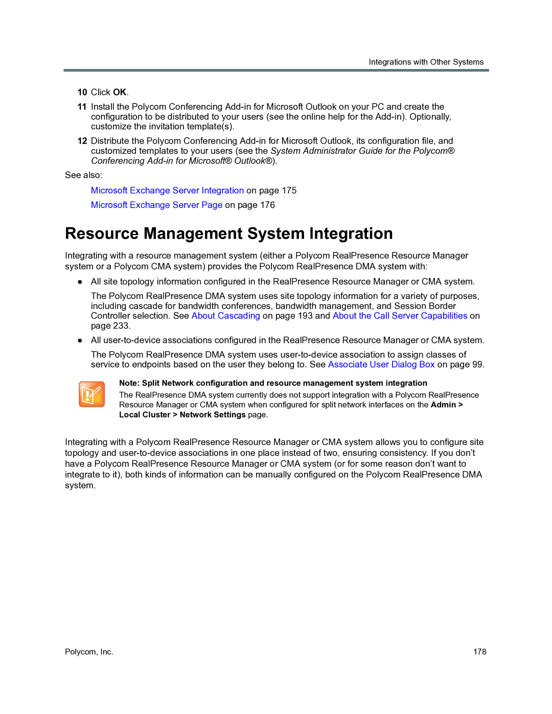 Polycom 3725-76302-001O manual Resource Management System Integration 