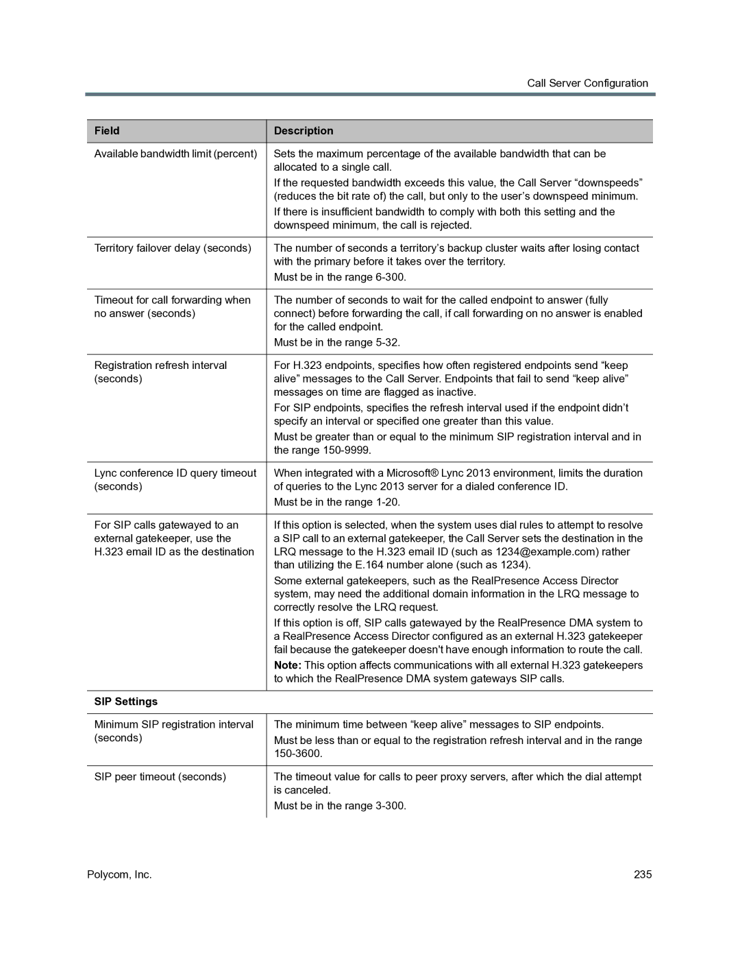 Polycom 3725-76302-001O manual Call Server Configuration 