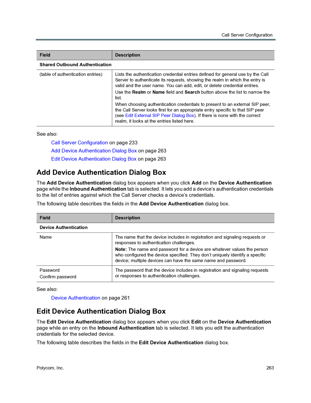 Polycom 3725-76302-001O manual Add Device Authentication Dialog Box, Edit Device Authentication Dialog Box 