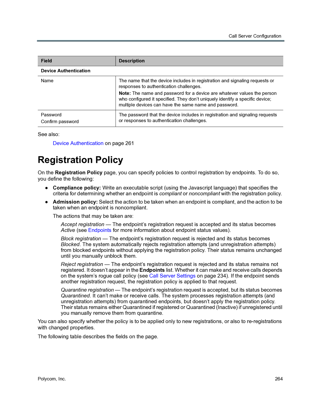 Polycom 3725-76302-001O manual Registration Policy 