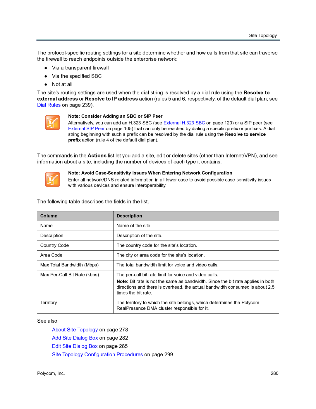 Polycom 3725-76302-001O manual Site Topology 