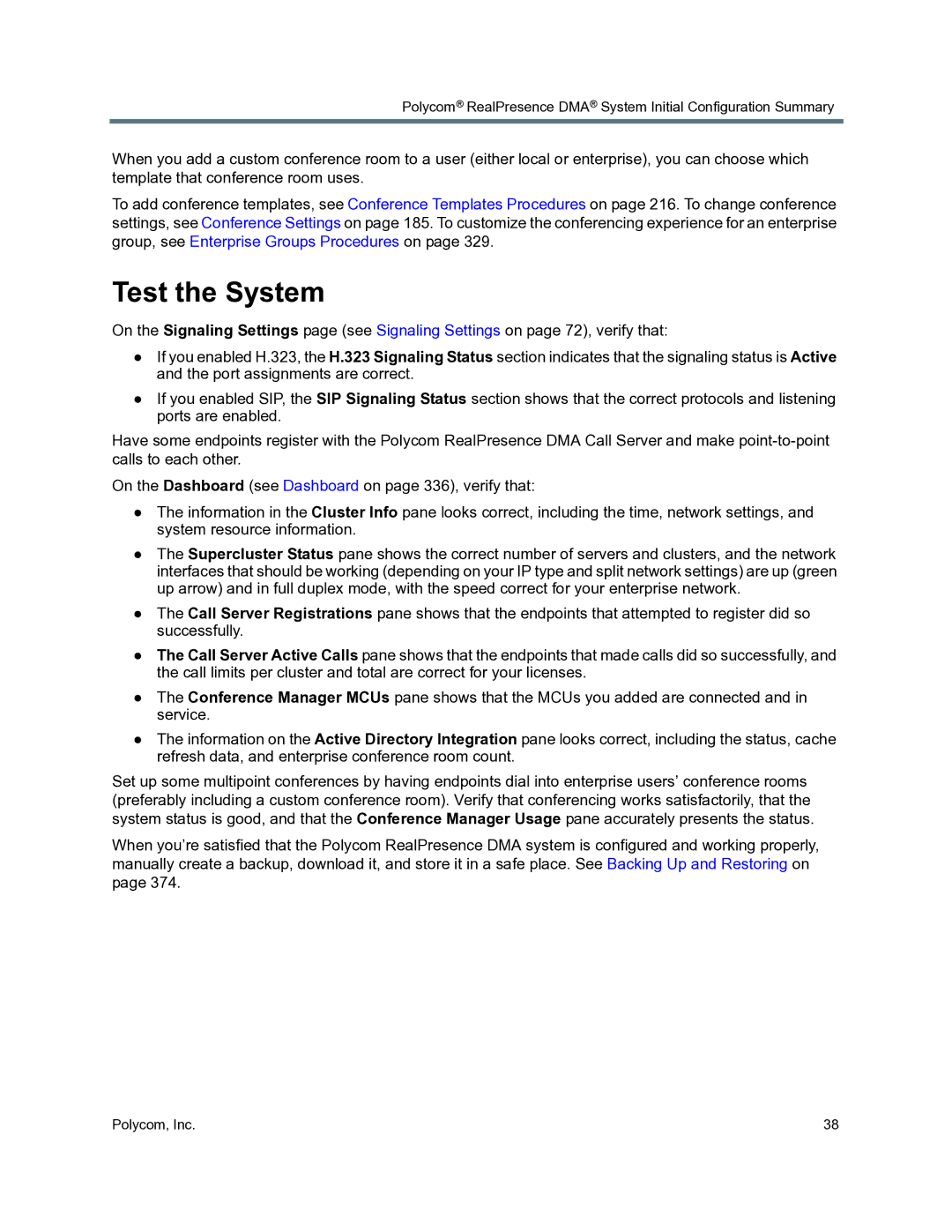 Polycom 3725-76302-001O manual Test the System 