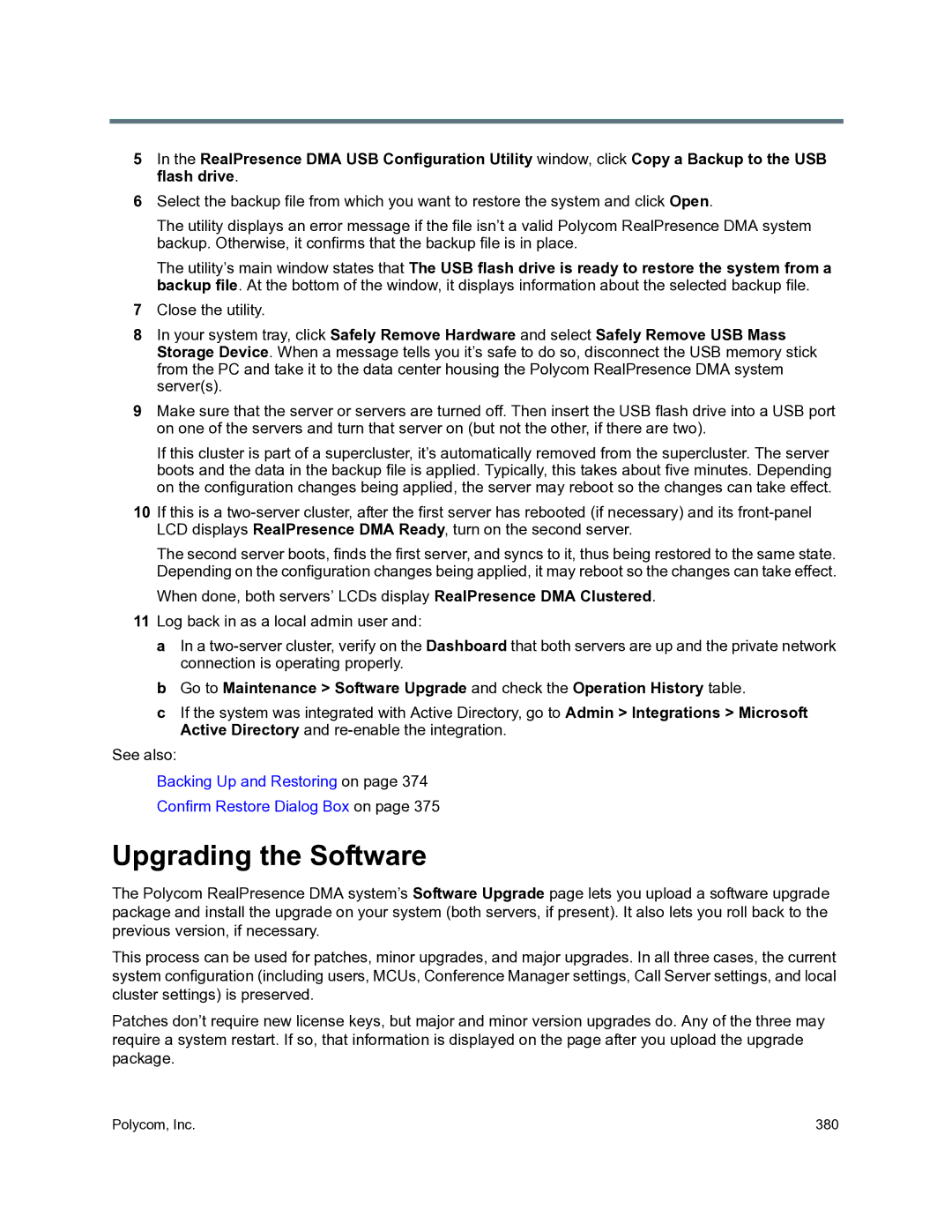 Polycom 3725-76302-001O manual Upgrading the Software 