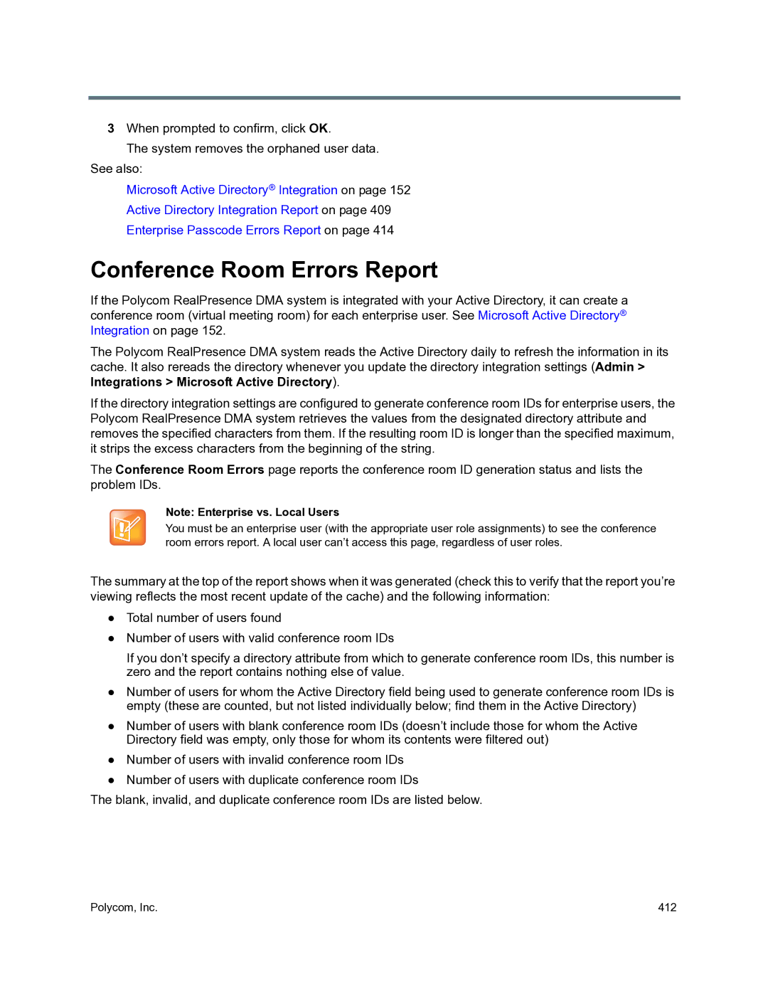 Polycom 3725-76302-001O manual Conference Room Errors Report 