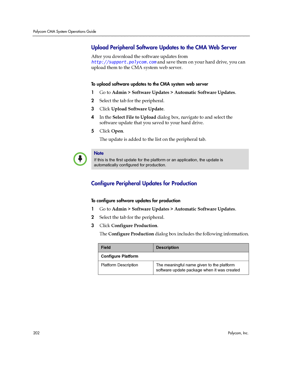 Polycom 3725-77601-001H manual Upload Peripheral Software Updates to the CMA Web Server, Select the tab for the peripheral 