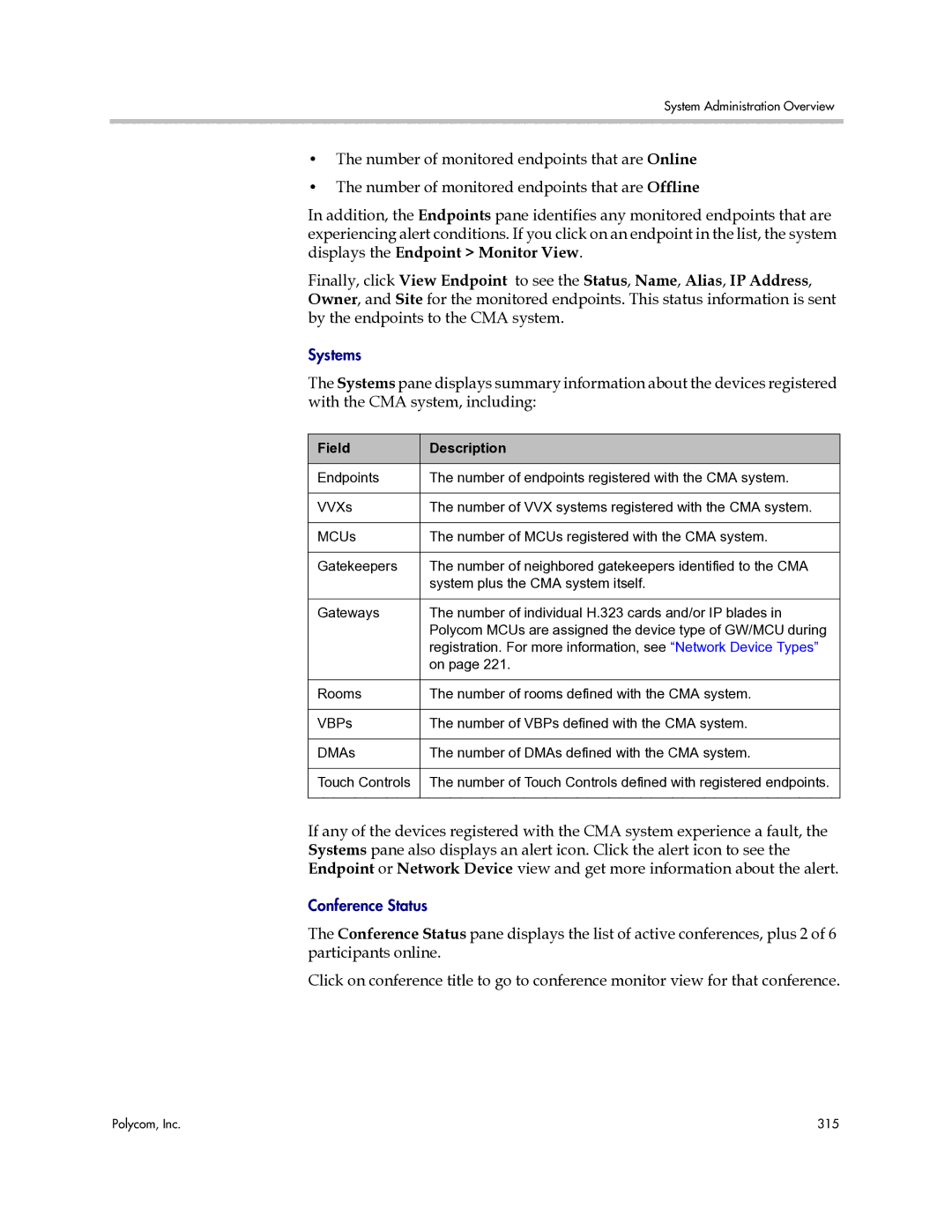 Polycom 3725-77601-001H manual Conference Status 