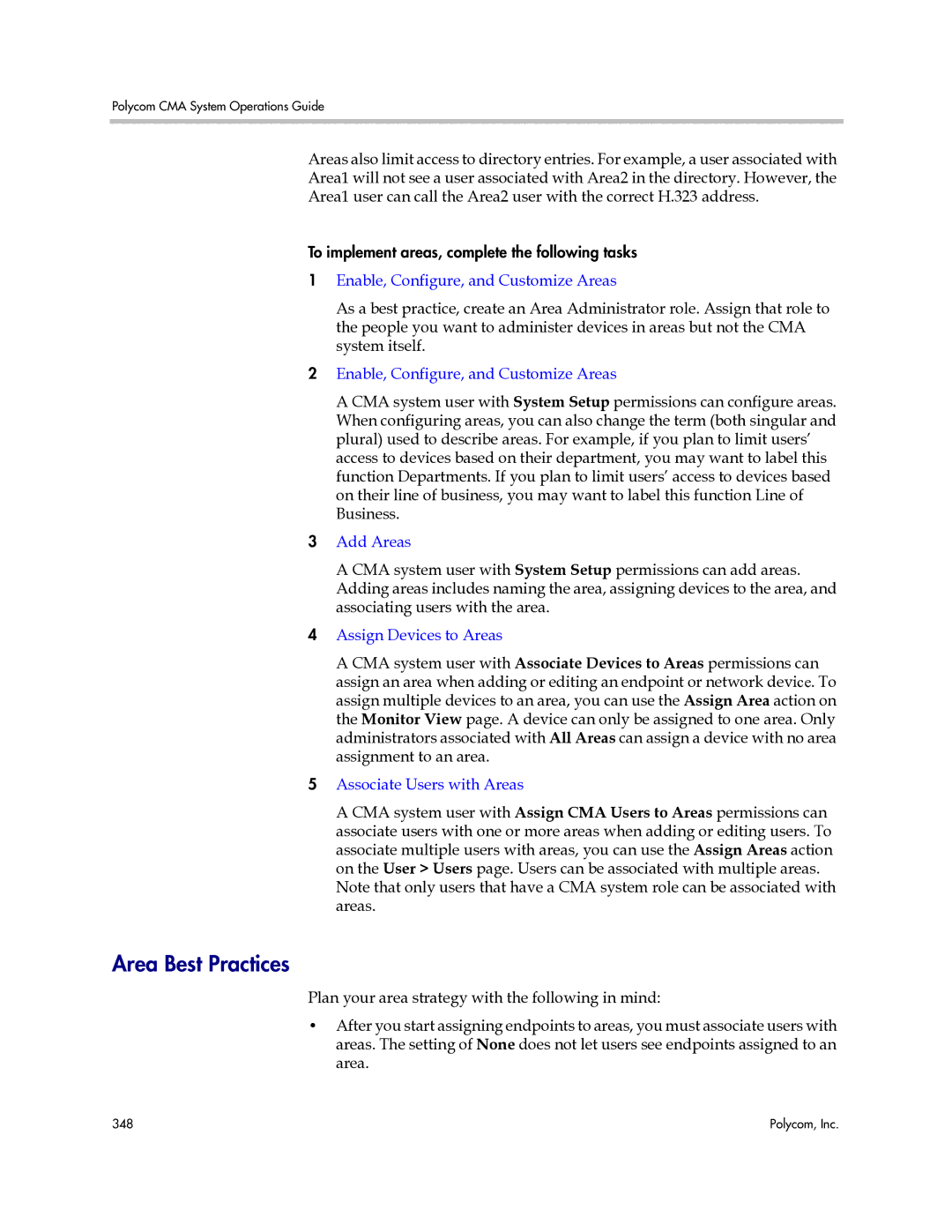 Polycom 3725-77601-001H manual Area Best Practices 
