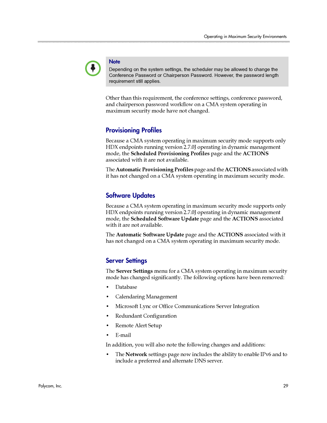 Polycom 3725-77601-001H manual Provisioning Profiles, Software Updates, Server Settings 