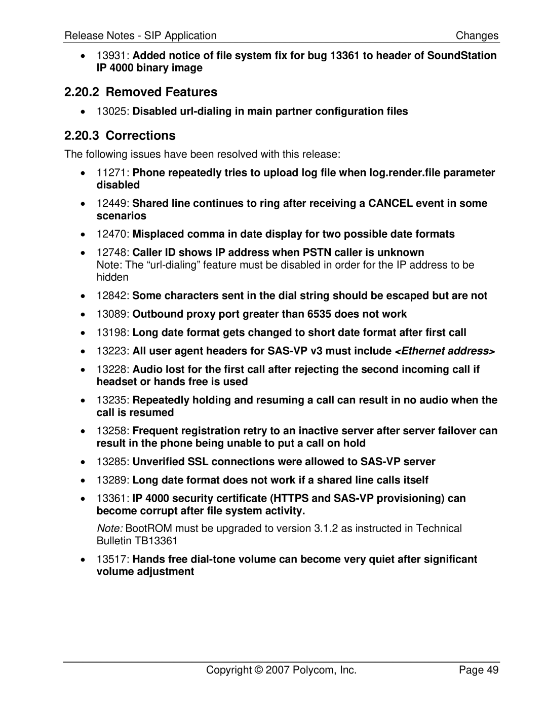 Polycom 3804-11530-222 manual Disabled url-dialing in main partner configuration files 