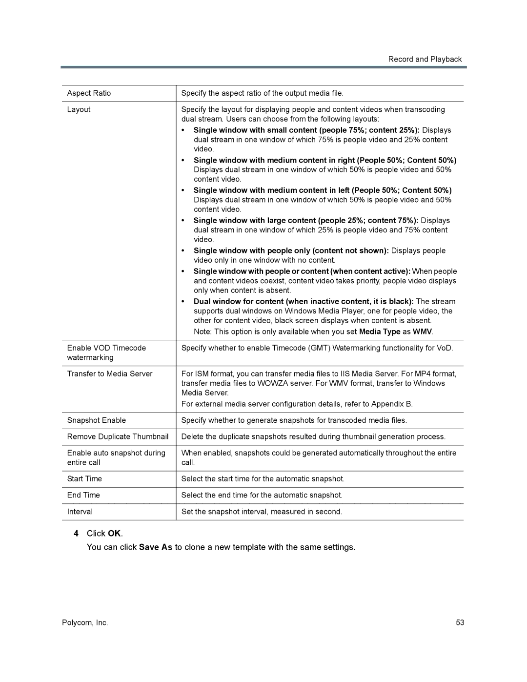 Polycom 40/0 manual Only when content is absent 