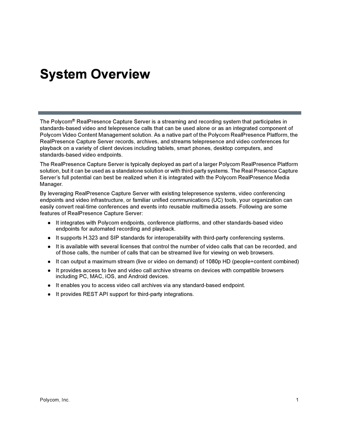 Polycom 40/0 manual System Overview 