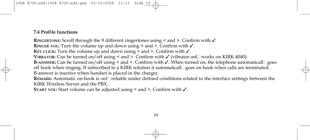 Polycom 4020 manual Profile functions 