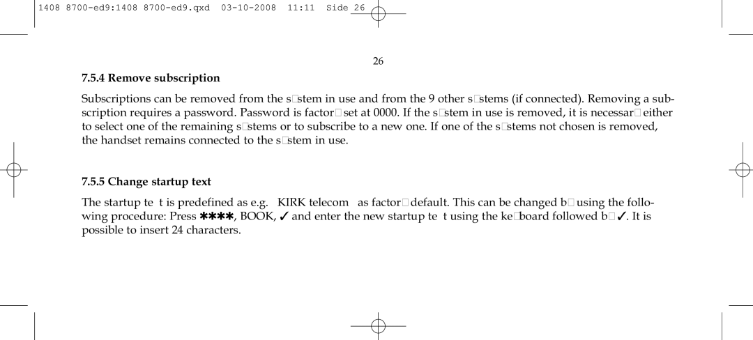 Polycom 4020 manual Remove subscription, Change startup text 