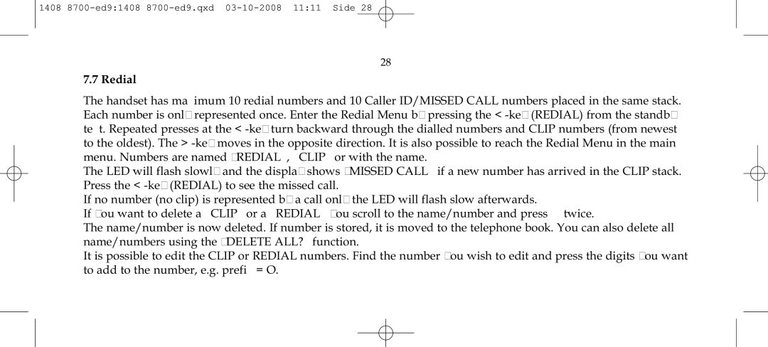 Polycom 4020 manual Redial 